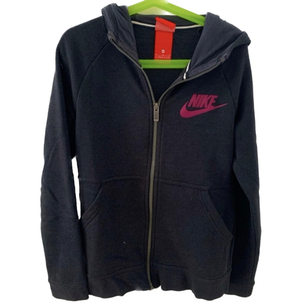Nike Zip Up Sweater With Pink Swoosh